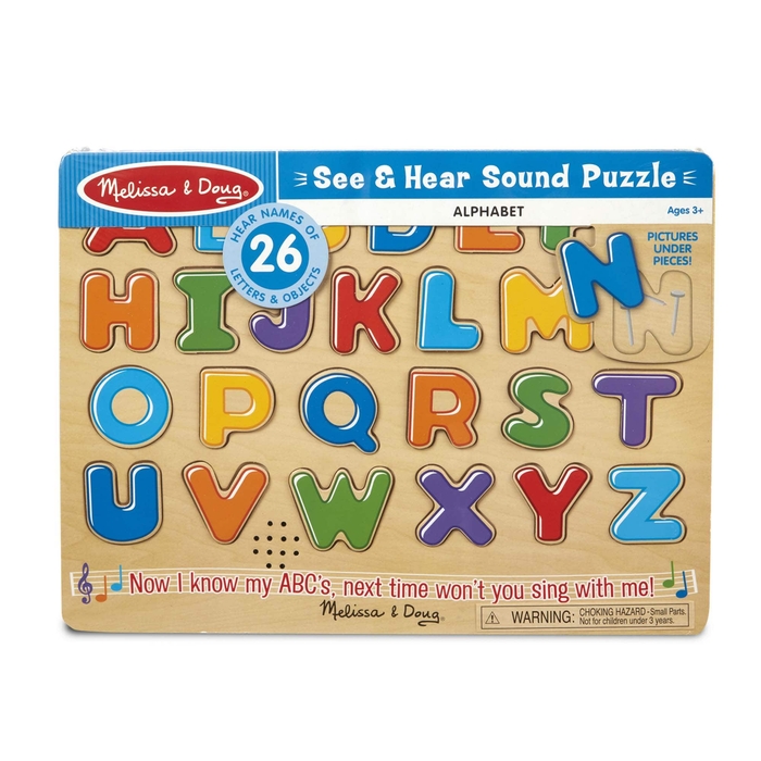 音が鳴る 木製はめこみパズル アルファベット(Melissa&Doug)