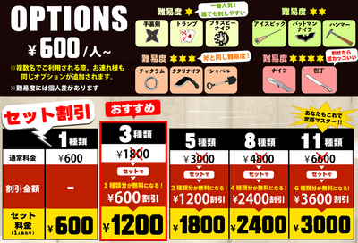 料金表(オプション)