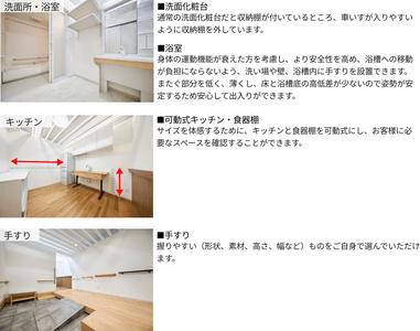 洗面所・浴室、キッチン、手すり