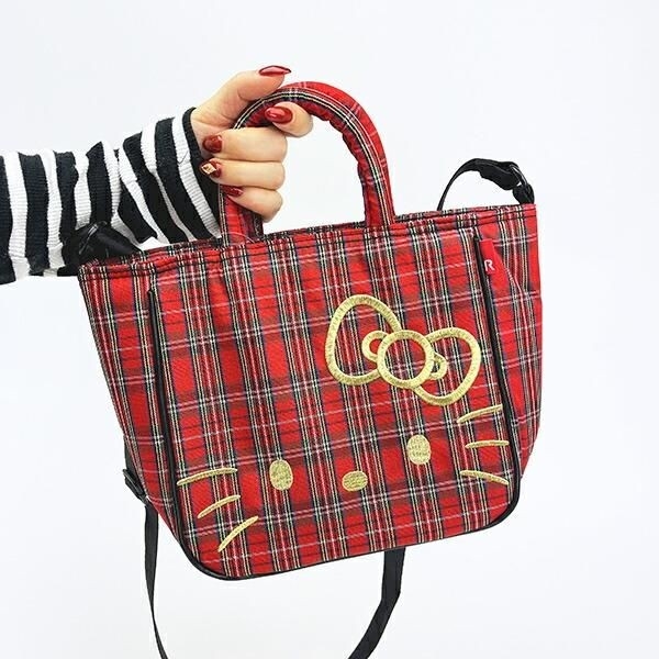 サンリオのハローキティ×ルートートのチェックトート