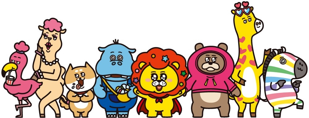 GiGOクレーンゲームオアシスのマスコットキャラクターのどうぶつたち