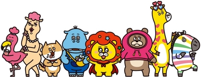 GiGOクレーンゲームオアシスのマスコットキャラクターのどうぶつたち