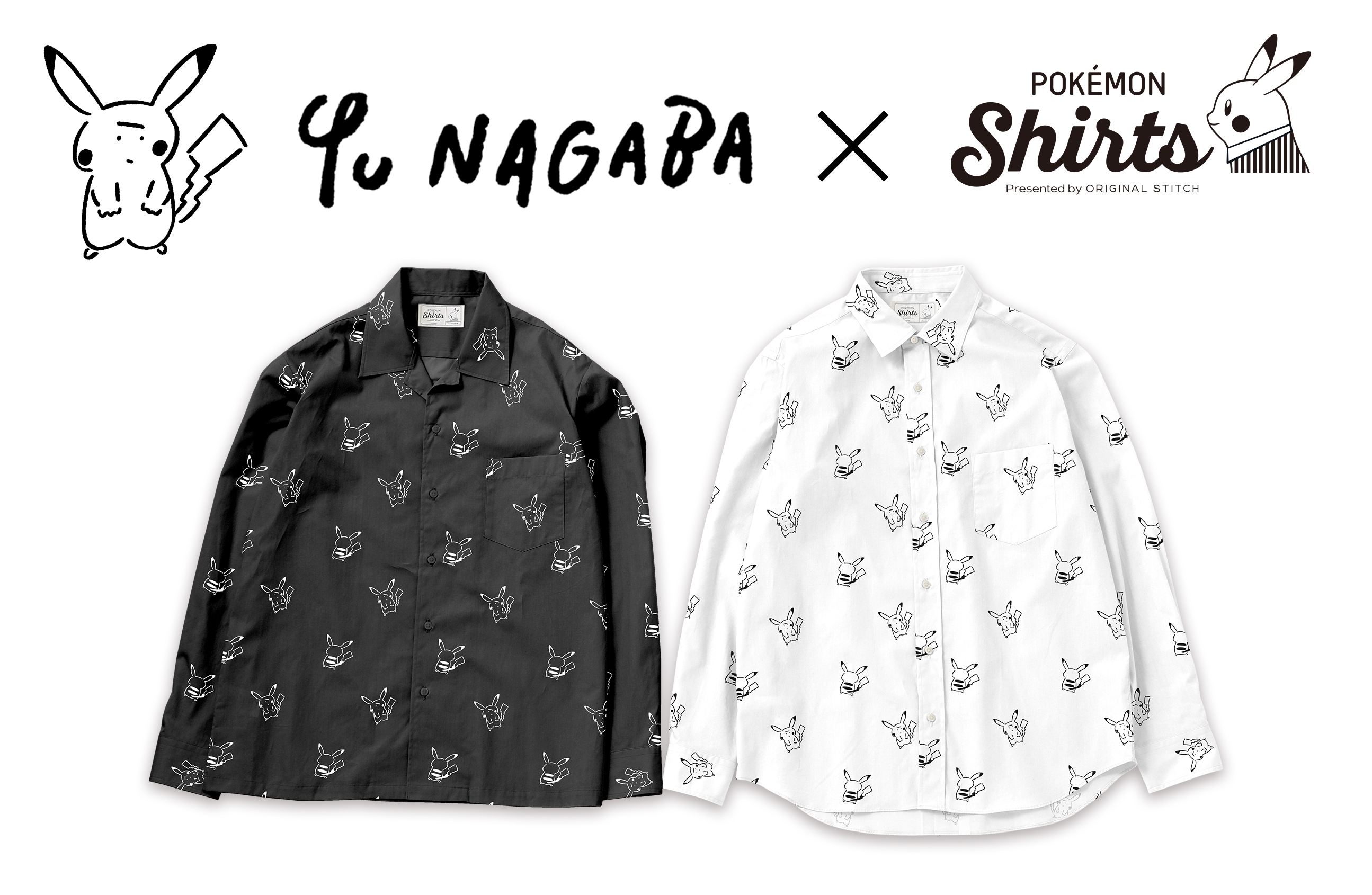 「ポケモンシャツ」に、アーティスト「長場雄」氏とコラボレーションした柄・刺繍が登場!
