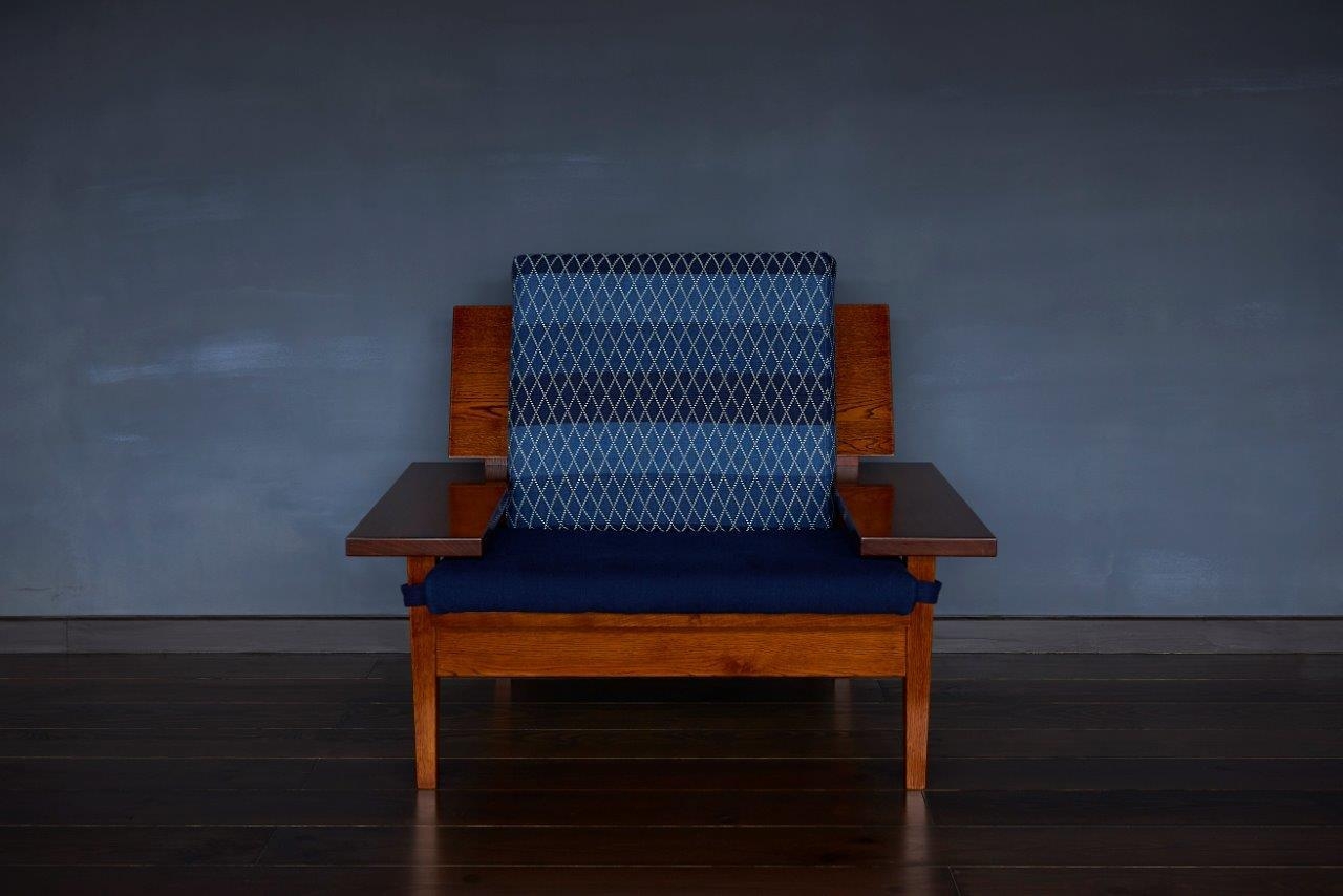 ソファ1人掛 拭き漆塗