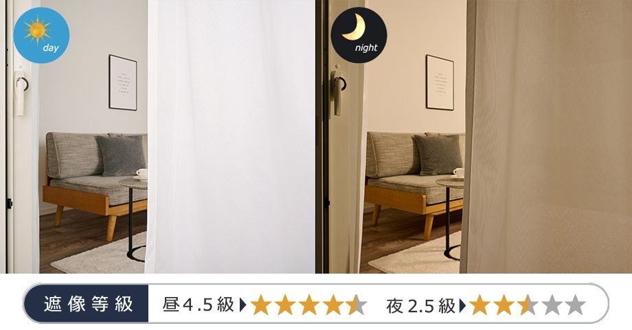 屋外から見た場合の遮像比較