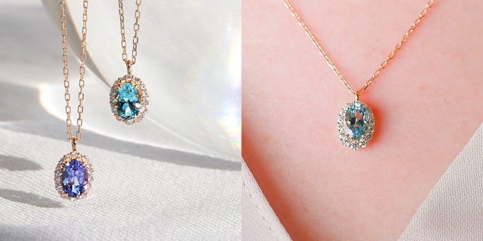 「マルタ」ネックレス(タンザナイト/アクアマリン)