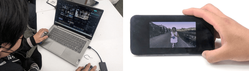 近畿大学高等専門学校総合システム工学科都市環境コース(建築系)の学生による動画の制作状況