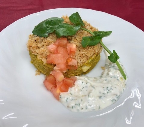 NOミート!ソイミートのパン粉焼き~パセリのヨーグルトソースを添えて~