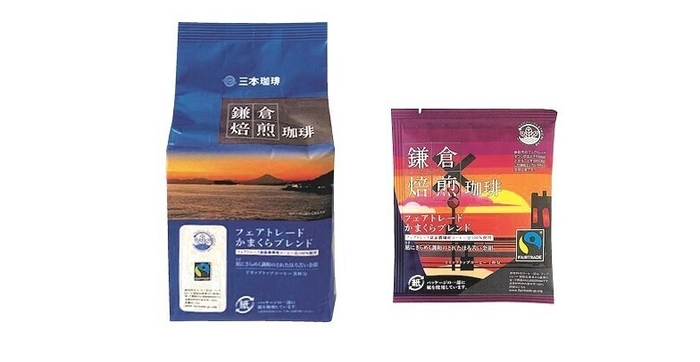 外装デザイン(左)と、鎌倉の情景をデザインした個包装(右)