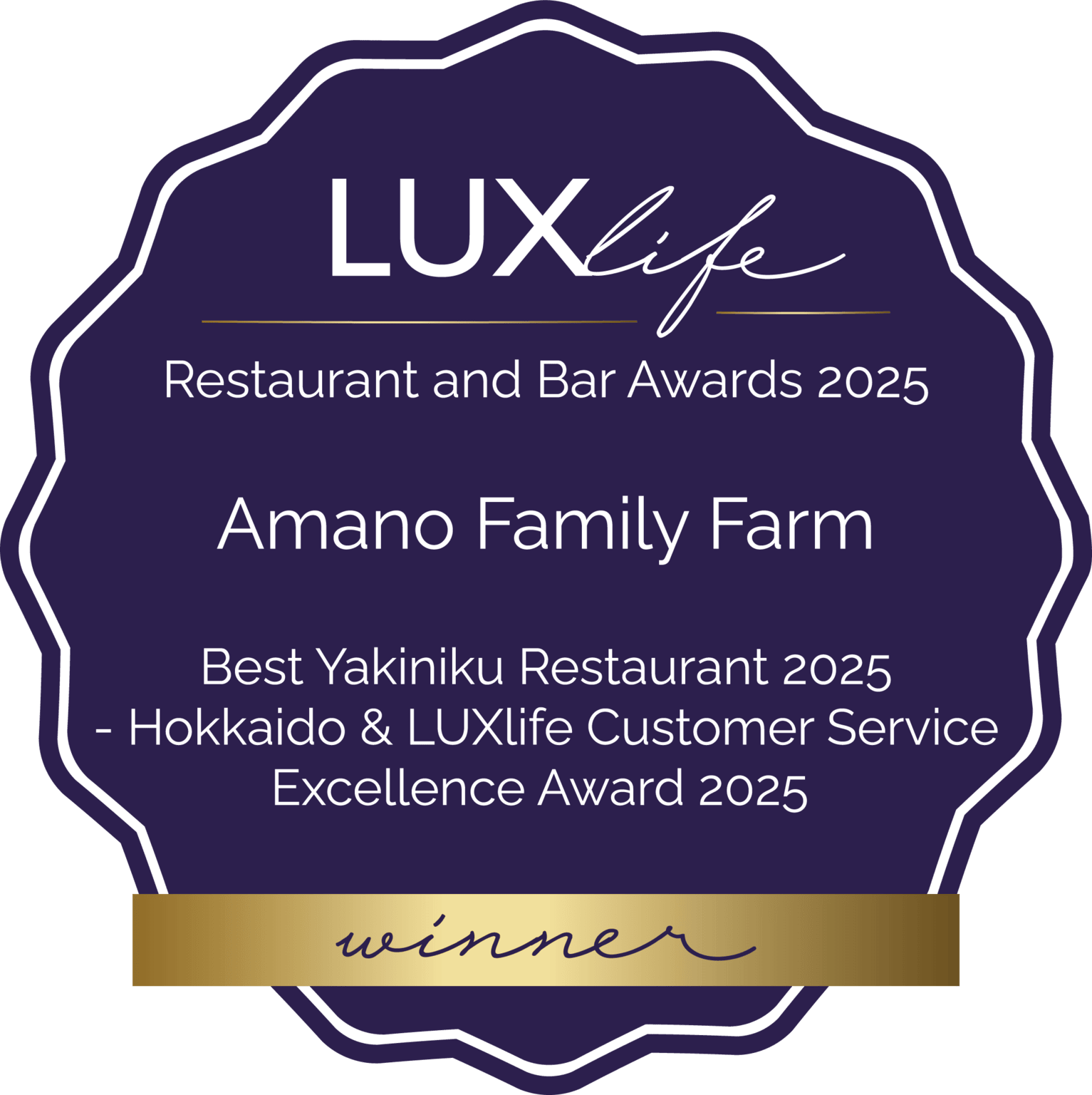 Best Yakiniku Restaurant2025 受賞