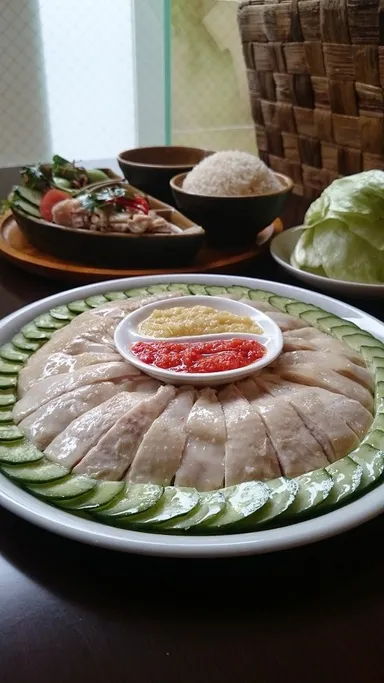 若鳥をじっくり蒸らしたシンガポールの名物料理「ジンジャーチキン」