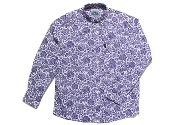 更紗柄ボタンダウンシャツ(メンズ)