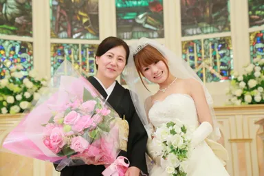 念願のお母様に見守られての結婚式