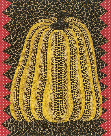 草間弥生「かぼちゃ」リトグラフ・コラージュ