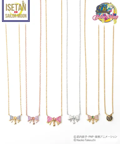 セーラー戦士リボンモチーフラインストーンネックレス