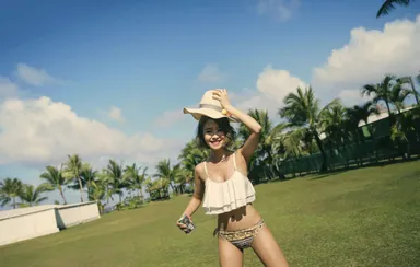 エスニックポイント ティアードフリルビキニ