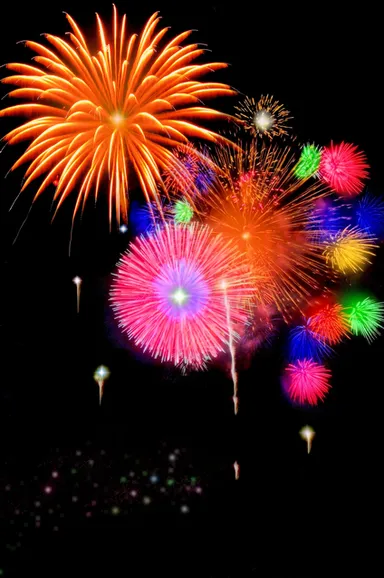 相模原の夜空に満開の花火