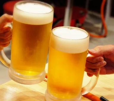 まずはビールで乾杯