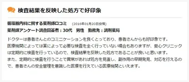医療者口コミ一例