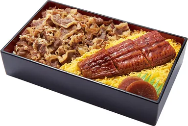 うなぎ蒲焼と牛めし