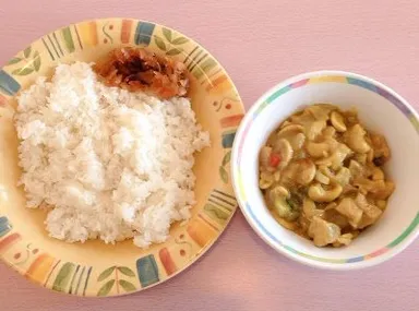 ▲ココナッツミルクとカシューナッツのマイルドカレー