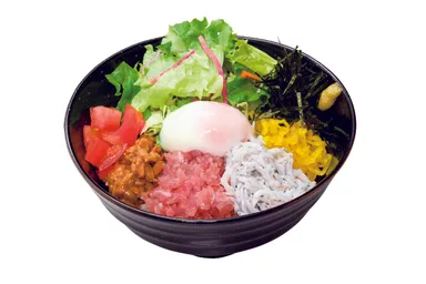 まぐろと釜揚げしらすの彩り丼