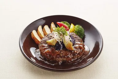 和牛の旨み！豪州産プレミアムビーフ100％ハンバーグ 茄子ジンジャーソース