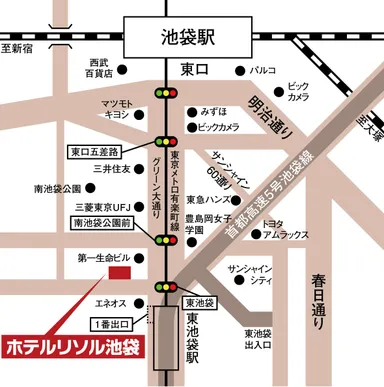 ホテルリソル池袋MAP