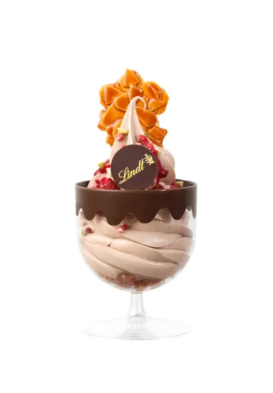 リンツ ソフトクリーム ショコラ フランボワーズ　ミルク×カップ