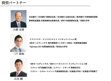 株式会社日本創生投資　投資パートナー