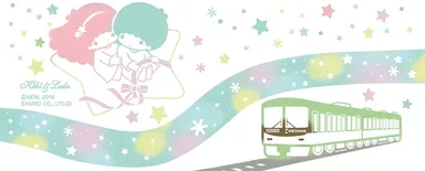 京阪電車×キキ＆ララ　注染手ぬぐい