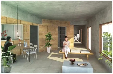 2015年度 2戸1化リノベーション審査員特別賞「ふたつのリビングを持つ贅沢の家」 イメージパース