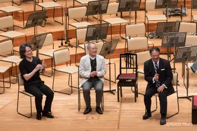 山下氏、鈴木氏、現校長のプレトーク