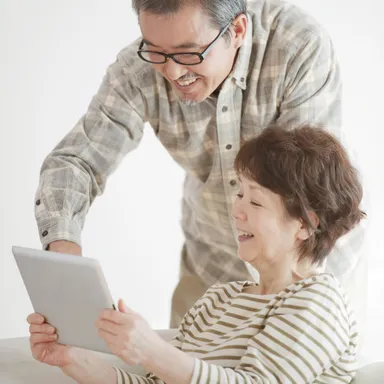 夫婦でタブレット