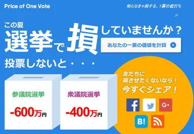 「Price Of One Vote」TOPページ