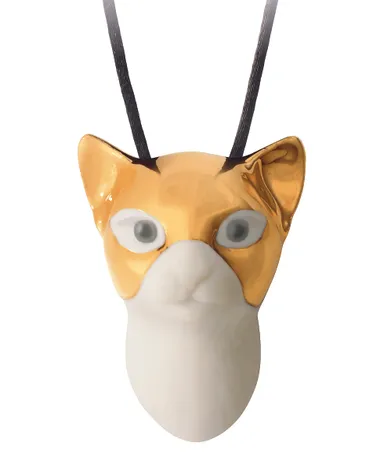 Masked cat pendant