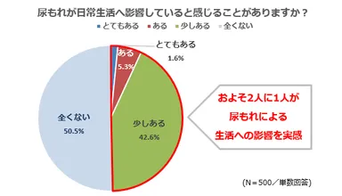 グラフ3(尿もれが日常生活へ影響していると感じることがありますか？ )