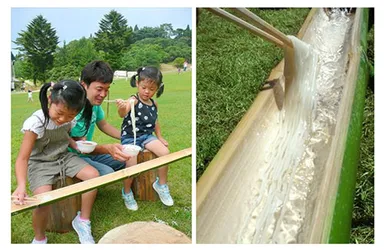 流しそうめん開催時の様子