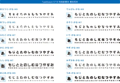TypeMuseum 5718 特典新書体 書体見本
