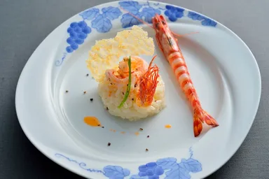 アジュール　伊万里湾で育った車海老と深山米のリゾット