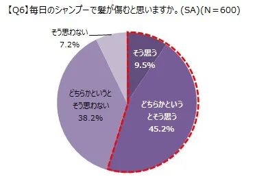 【Q6】毎日のシャンプーで髪が傷むと思いますか。