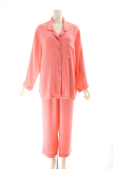 シルクパジャマ コーラルピンク