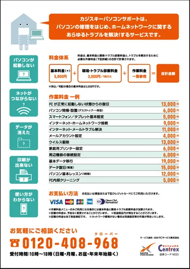 カジスキーパソコンサポート チラシ裏面
