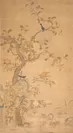 コク絲花鳥図壁掛 中国 清時代・18世紀 上海博物館蔵　東洋館8室