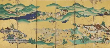 宇治の露製茶株式会社「洛中洛外図屏風写真展示」