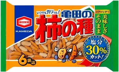 200g 減塩 亀田の柿の種 6袋詰