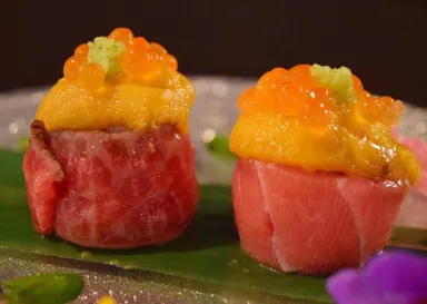 北海道花形3色手毬寿司