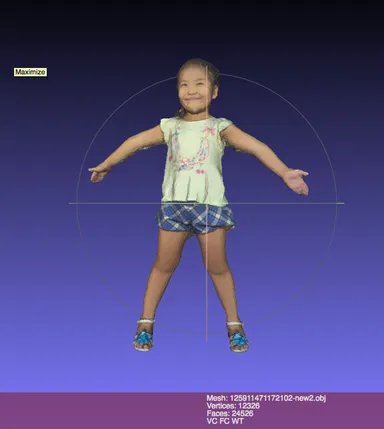 スキャンポーズのイメージ(3Dデータ)