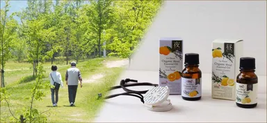 老夫婦とオーガニックアロマオイル
