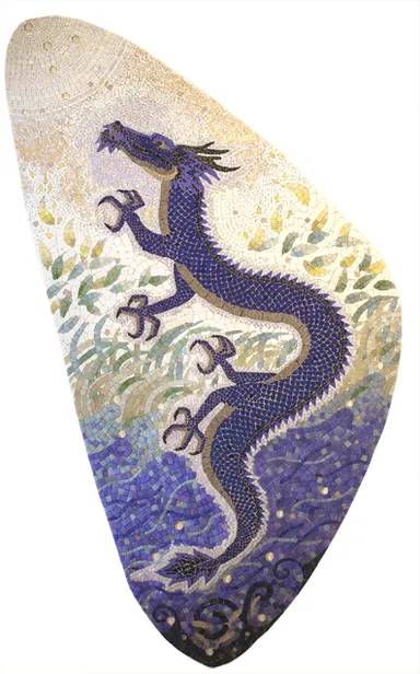 「アナン」の表紙となった大型モザイク「アナンの龍」